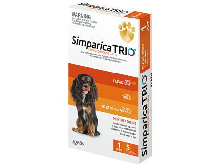1pk Simparica Trio Small 5.1kg - 10.0kg