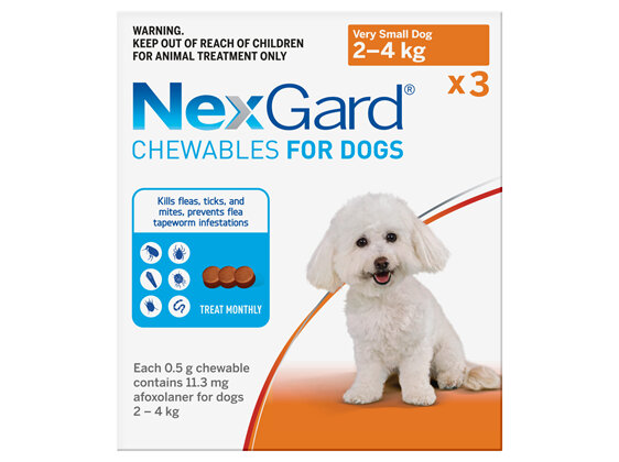 3pk NEXGARD chew for dogs 2-4 kg
