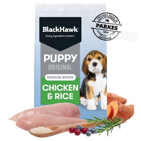 Black Hawk Puppy Food for Medium Breeds - Original Chicken and Rice