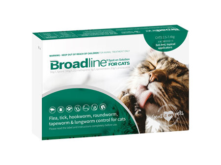 BROADLINE Spot-On Solution for Cats 2.5-7.4 kg - triple pack