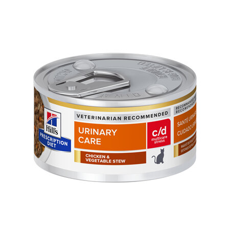 Hill's Prescription Diet c/d Multicare Stress Urinary Care Stew Canned Cat Food 24x82g