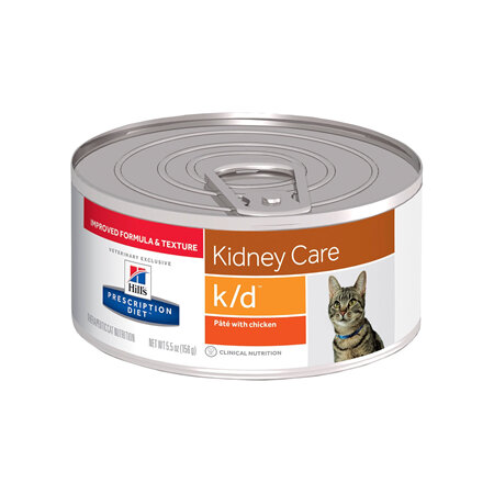 Hill's Prescription Diet k/d Kidney Care Pâté with Chicken Canned Cat Food 24x156g
