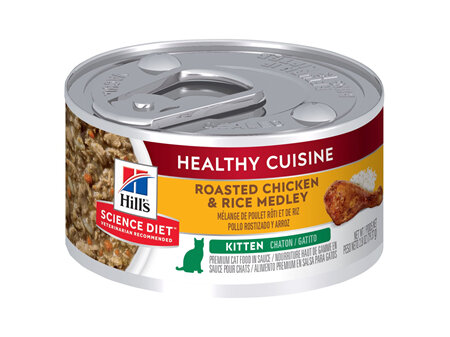 Hill's Science Diet Kitten Healthy Cuisine Chicken & Rice Medley Canned Cat Food 24x79g