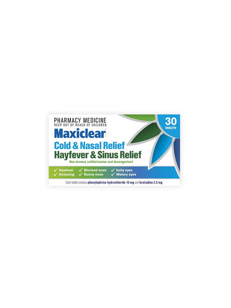 Maxiclear Cold and Nasal/Hayfever and Sinus Relief 30s