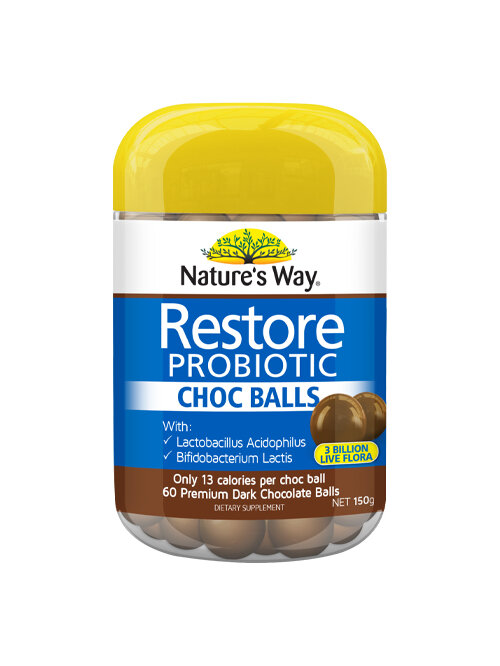 Nature's Way Adult Restore Probiotic Choc Balls 60s