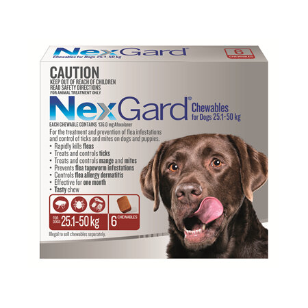 NexGard Chewables for Large Dogs (25.1-50 kg) 6 pack