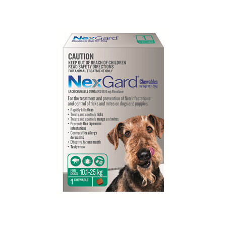 NexGard Chewables for Medium Dogs (10.1-25 kg) 1 pack