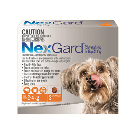 NexGard Chewables for Very Small Dogs (2-4 kg) 3 pack