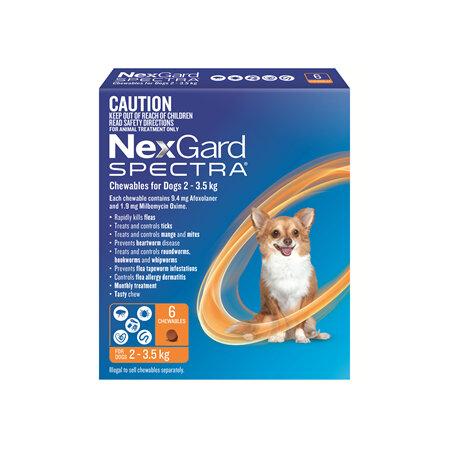 NexGard Spectra Chewables for Very Small Dogs (2-3.5 kg) 6 pack