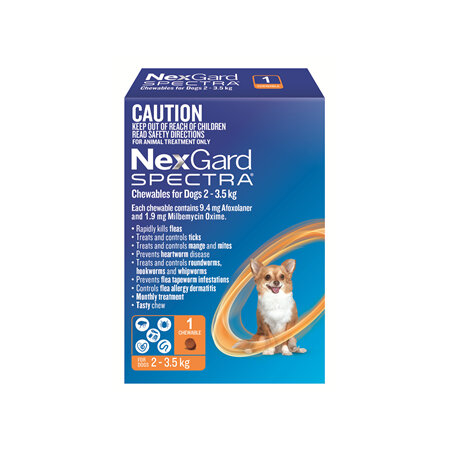 NexGard Spectra Chewables for Very Small Dogs (2-3.5 kg) 1 pack
