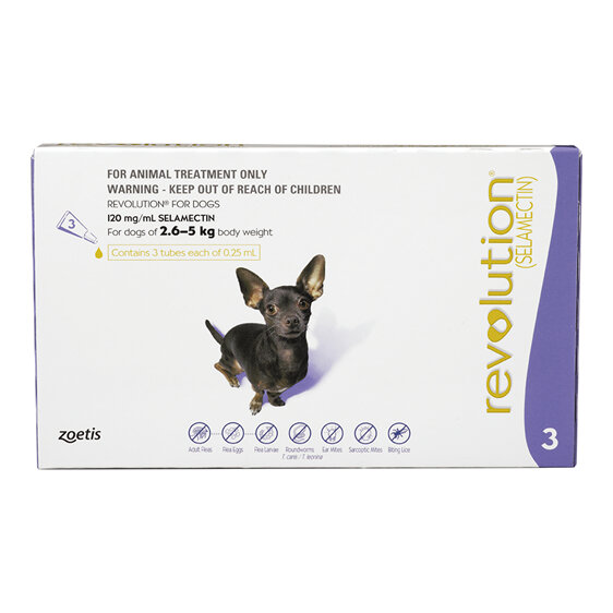 Revolution® for Dogs 2.6kg - 5kg - 3 pack
