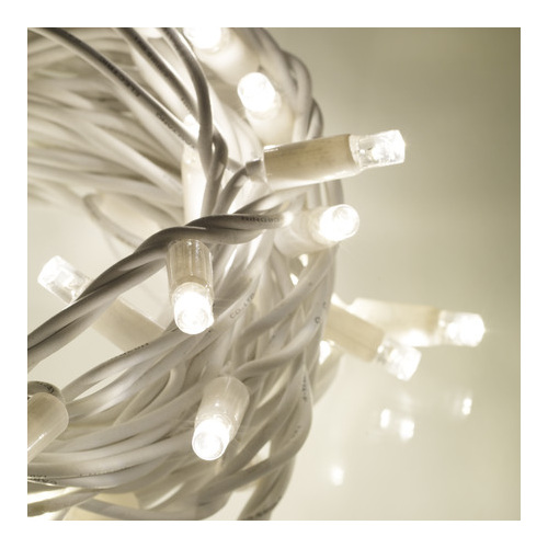 Rubber Wire 10m Connectable Outdoor Fairy Lights 100LEDs - White - Party Lights Company