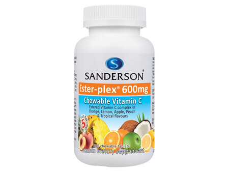 Sanderson™Ester-Plex® Chewable Vitamin C 600Mg 220 Tabs Five Fruits